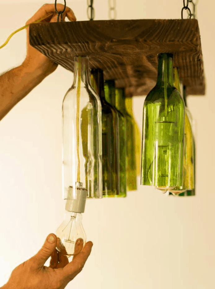 How to Make a Chandelier From Old Wine Bottles